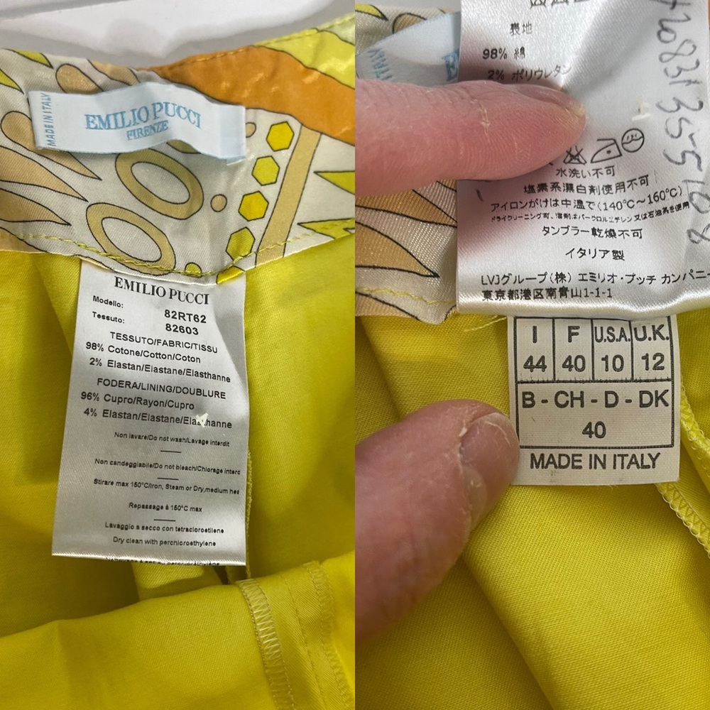 Vintage Emilio Pucci Trim Yellow Pants USA 10 - Picture 13 of 16